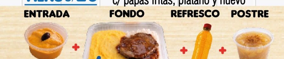 Menú completo de Llévame: entrada, fondo, refresco y postre
